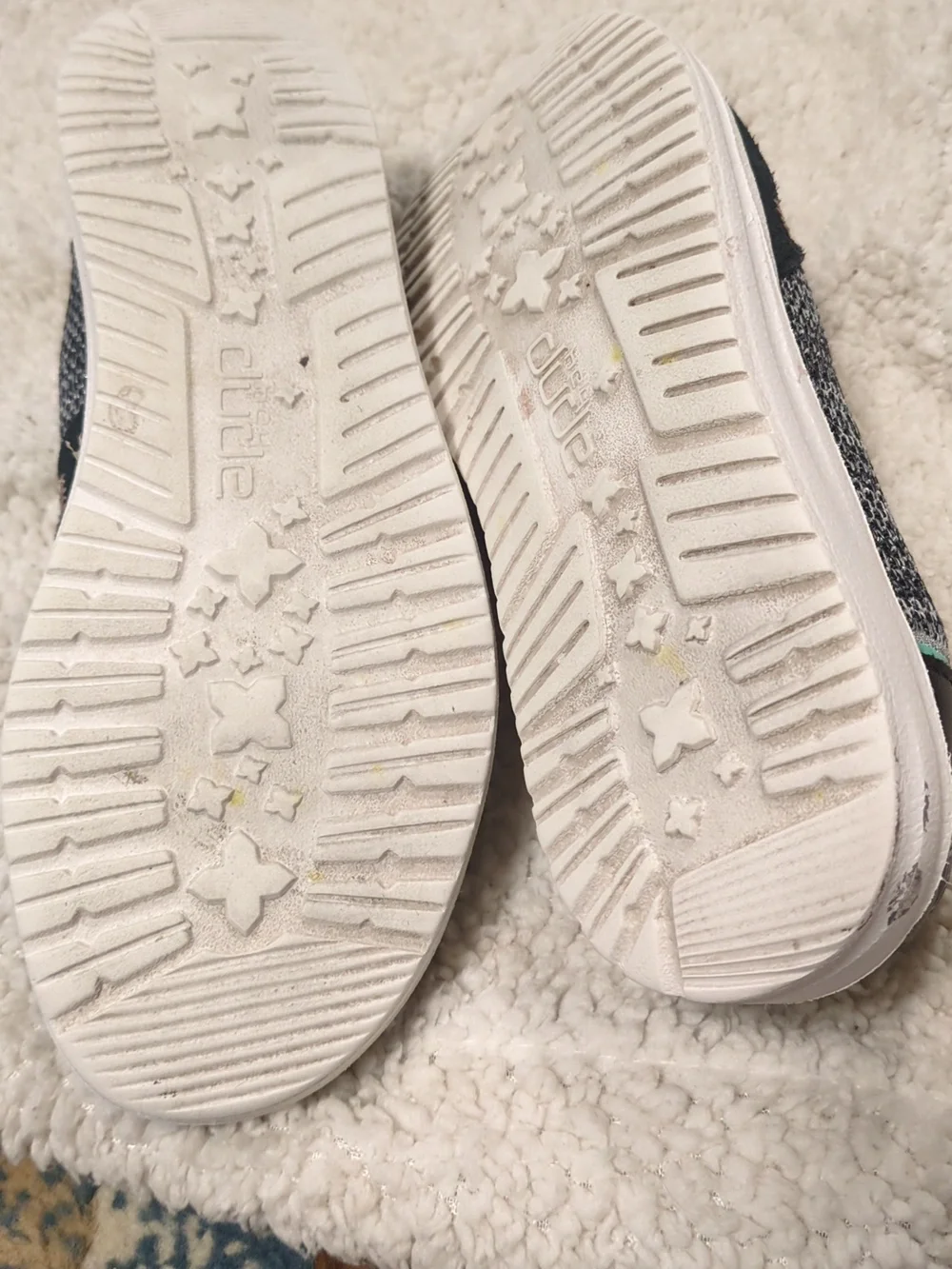 Hey Dude Wendy Sox Slip-On Shoes Black Sparkle Size 7 Lightweight Comfort